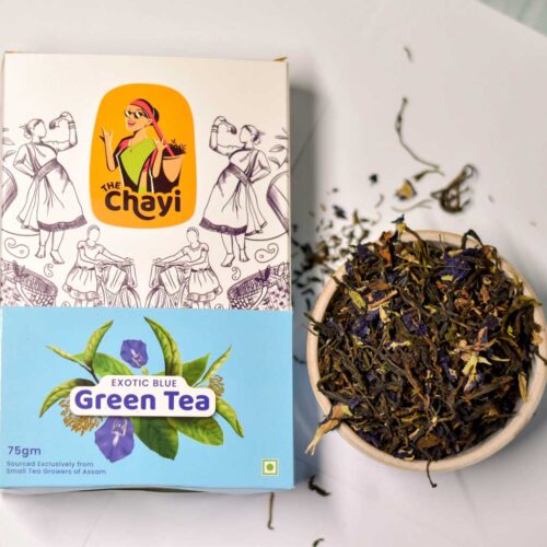 The Chayi Exotic Blue Green Tea 75 gram packet.jpg